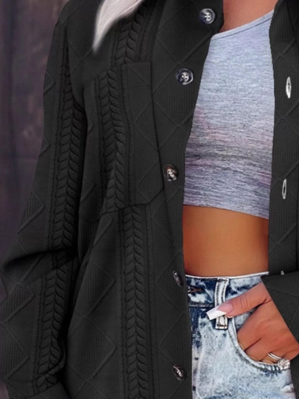 Button Up Long Sleeve Knit Outerwear (2)