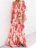 Full Size Off-shoulder Tiered Maxi Dress Plus