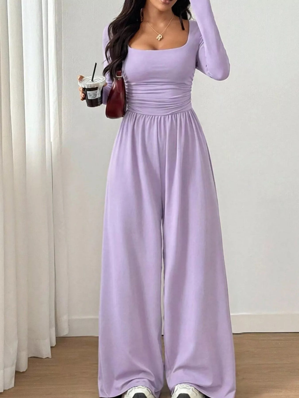 Ruched Square Neck Wide-leg Jumpsuit (23)