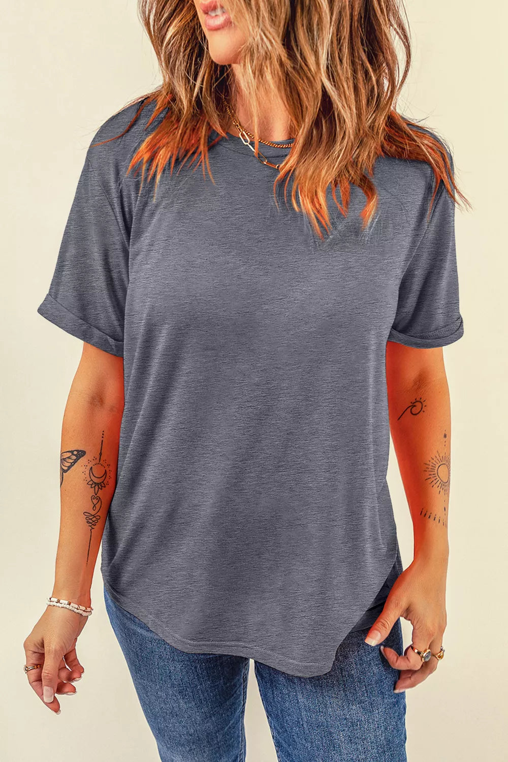 Round Neck Short Sleeve T-shirt (13)
