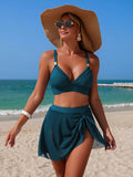 V-neck High Waist Swim Set