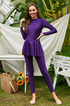 Mock Neck Long Sleeve One-piece Swimwear (10)