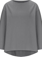 Full Size Round Neck Relaxed Fit Blouse Plus (23)