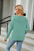 V-neck Long Sleeve T-shirt (12)