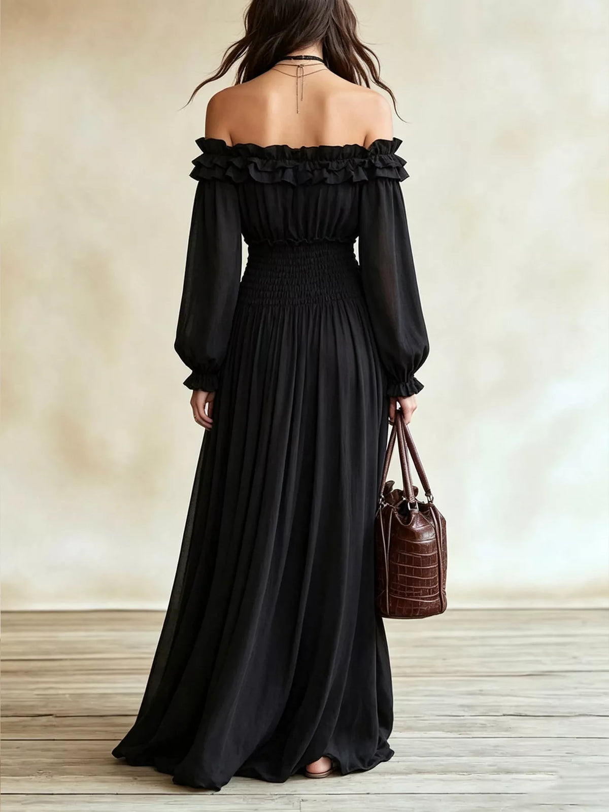 Full Size Off-shoulder Ruffled Maxi Dress Smocked Waist Plus (5)