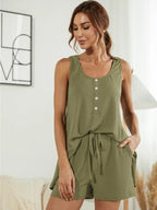 Scoop Neck Wide Strap Top Shorts Set (9)