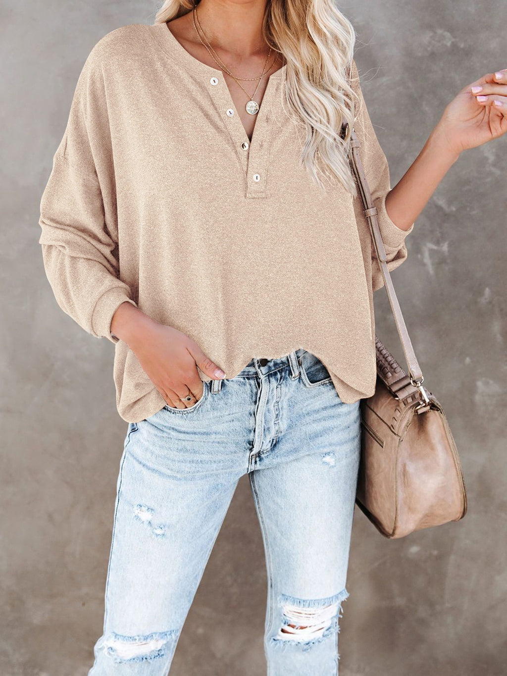 Buttoned Drop Shoulder Top (11)