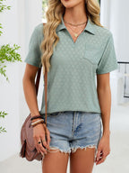 Eyelet Short Sleeve Blouse (23)