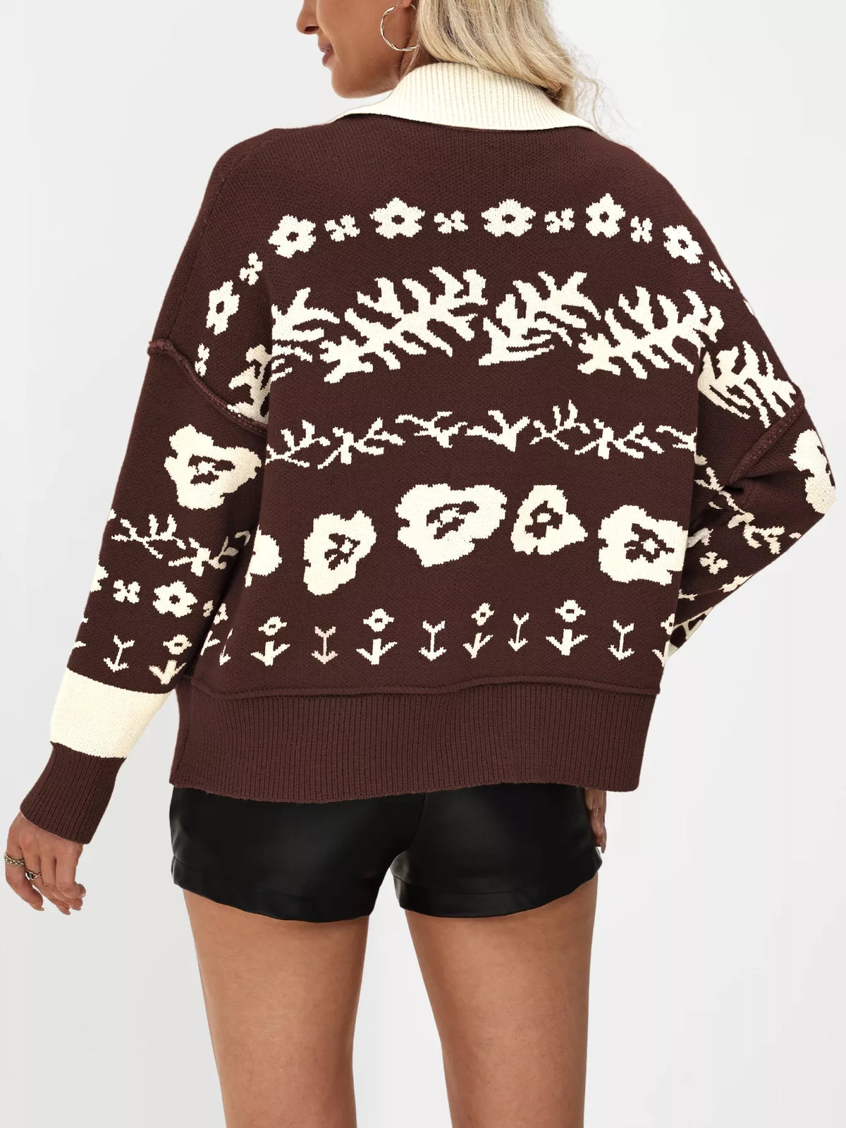 Floral Pattern Button-down Cardigan (8)