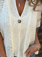 Full Size One Button Openwork Cardigan Plus (12)