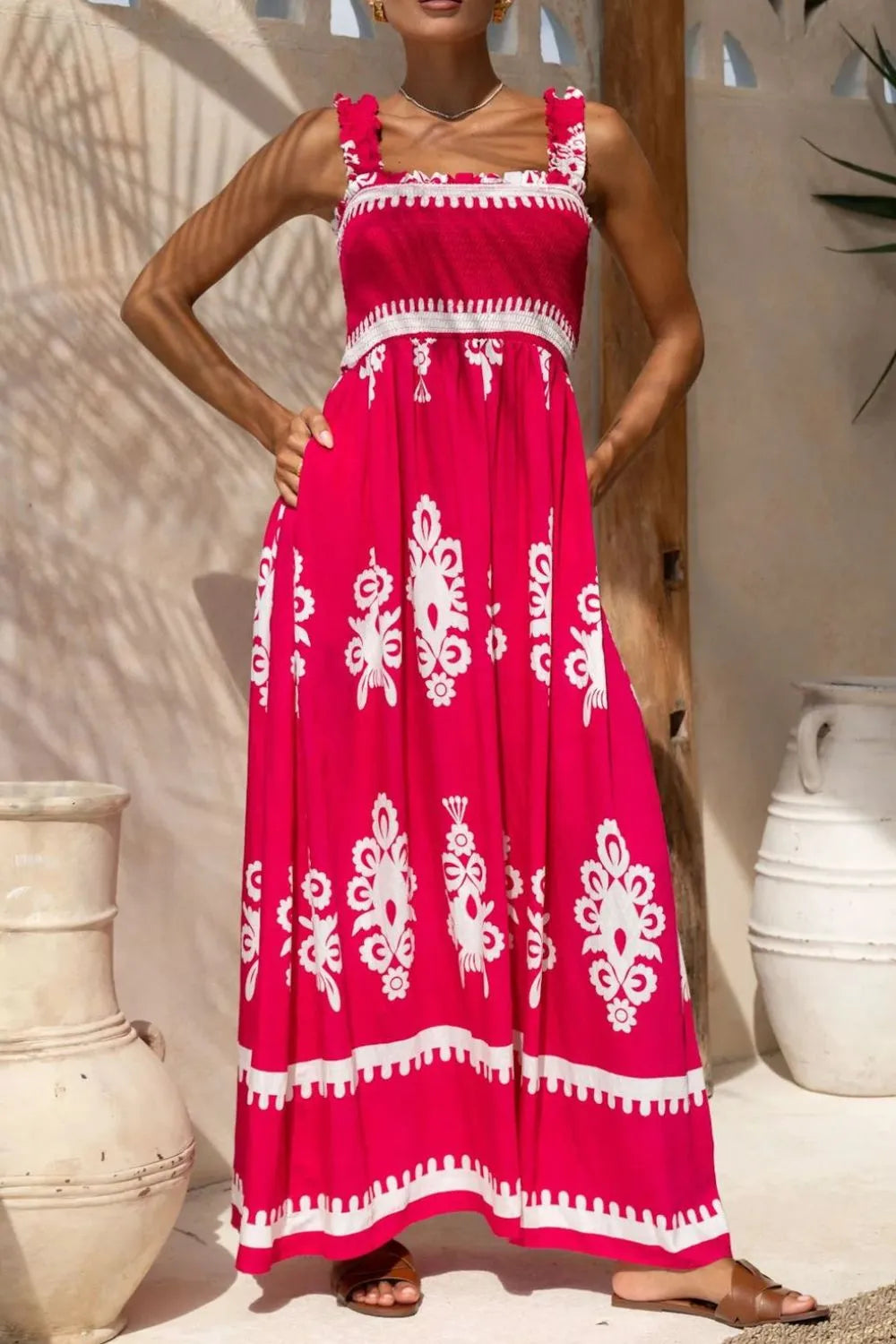 Printed Square Neck Cami Dress (17)