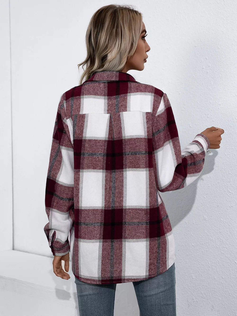 Plaid Button Up Flannel Shirt (6)
