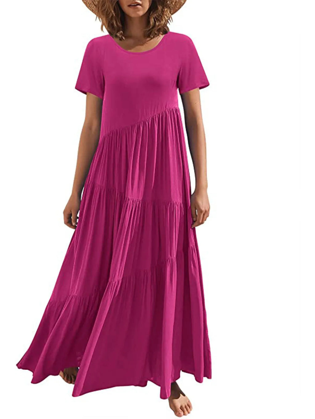 Round Neck Tiered Ruffle Maxi Dress (8)