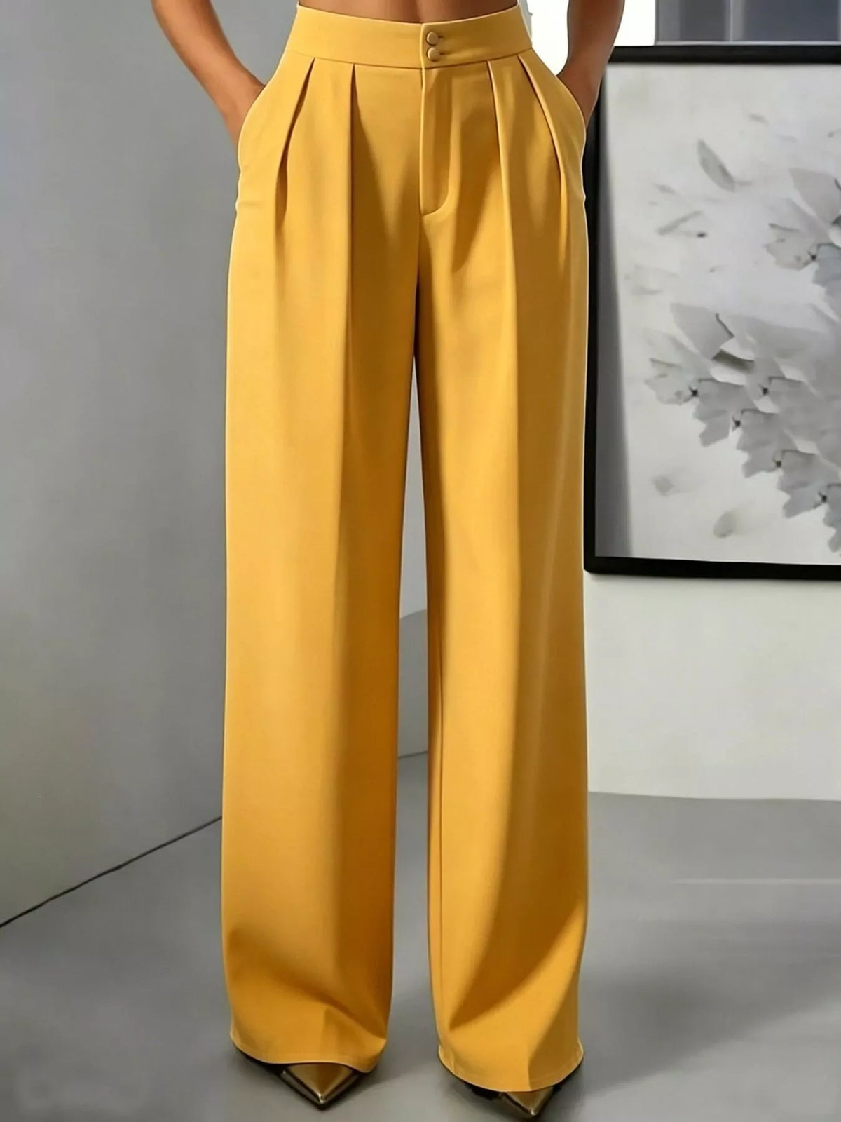 High-waisted Pleated Wide-leg Pants (17)