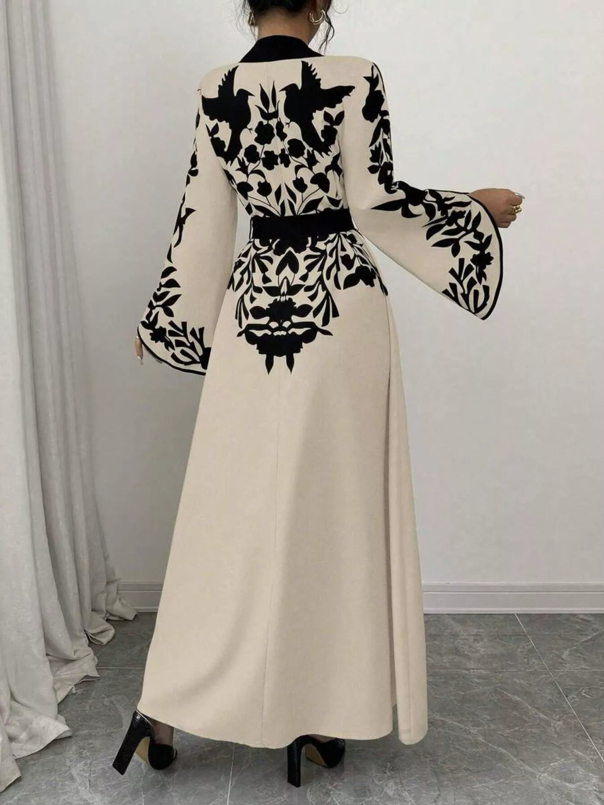 Printed Tie Waist Maxi Dress (4)