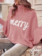 Merry Turtleneck Long Sleeve Christmas Sweater (13)