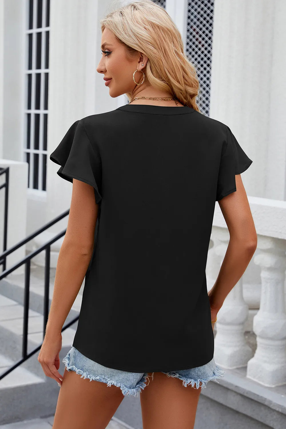 Notched Cap Sleeve T-shirt (16)