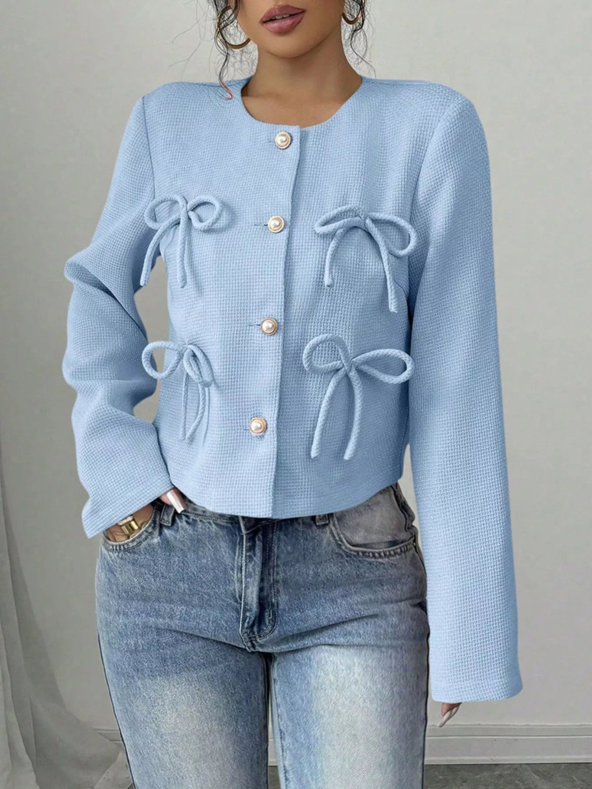 Bow Detail Cropped Outerwear (14)