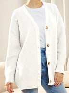 Button Down V-neck Long Sleeve Cardigan (16)