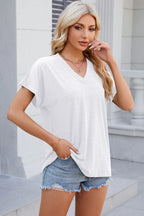 V-neck Short Sleeve T-shirt (3)