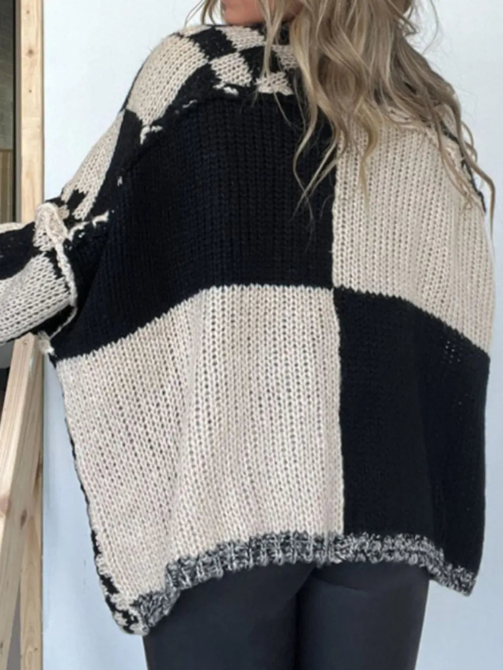 Plaid Open Front Long Sleeve Cardigan (12)