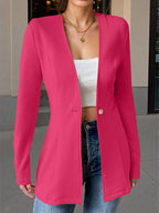 One Button Long Sleeve Blazer (7)