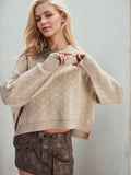 Heart-patterned Round Neck Sweater