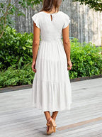 Bohemian Midi Short Sleeve Dress photo 11