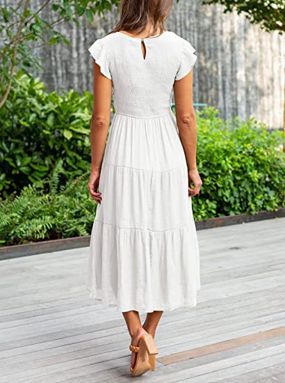 Bohemian Midi Short Sleeve Dress photo 11