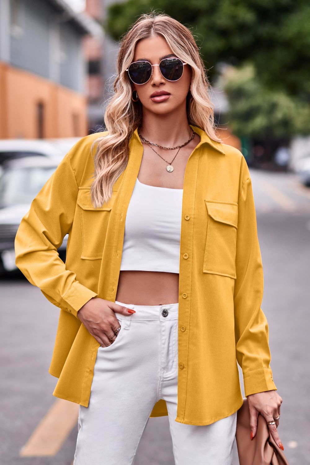 Dropped Shoulder Longline Shirt Pockets (14)