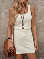 Waffle Knit Square Neck Mini Tank Dress (3)