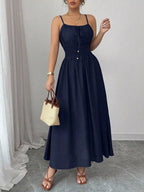 Smocked Spaghetti Strap Midi Dress (15)