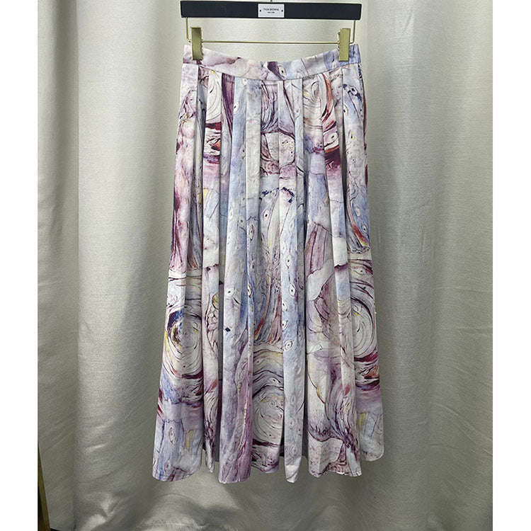 Cotton Poplin Print A-line Skirt photo 3