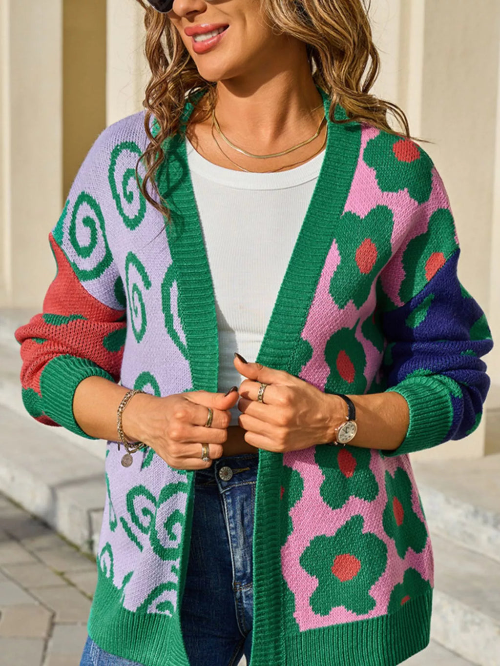 Colorful Open Front Cardigan (8)