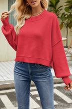 Round Neck Dropped Shoulder Sweater (30)