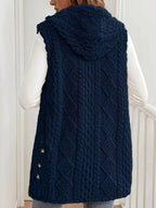 Hooded Button-up Sherpa Vest Coat (10)