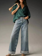Collared Neck Half Sleeve Blouse (14)