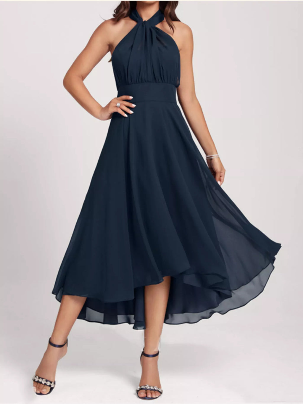 Ruched A-line Midi Dress (2)