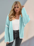 Contrast Open Front Dropped Shoulder Cardigan (29)