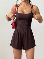 Ruched Spaghetti Strap Romper (3)