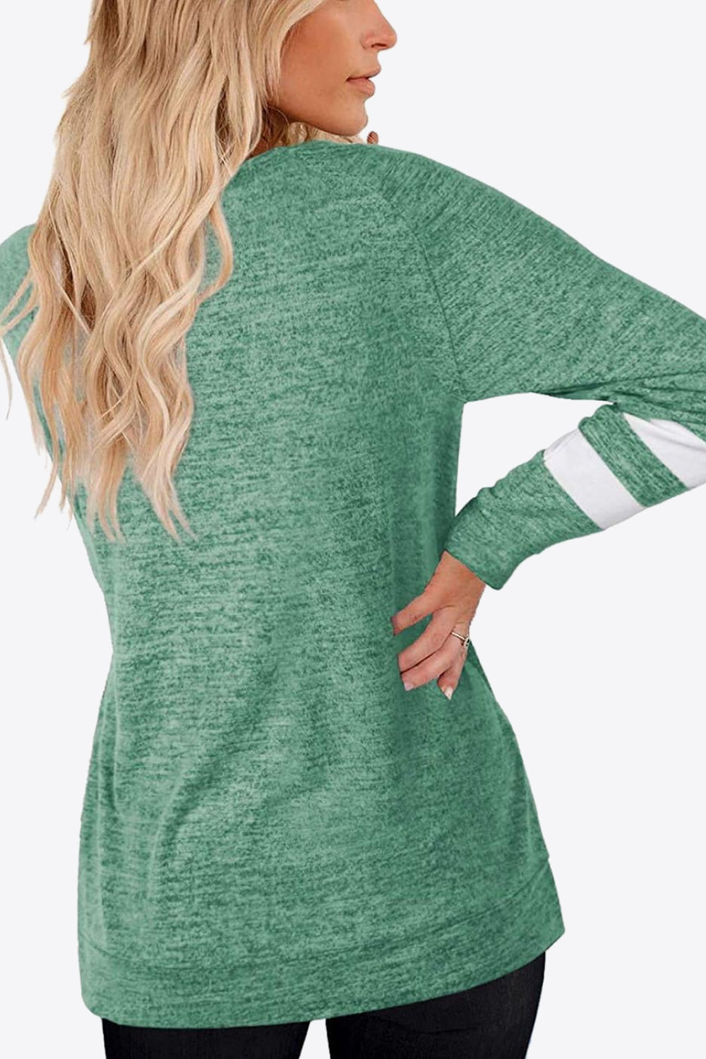 Striped Contrast Raglan Sleeve Top (15)