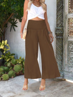Wide-leg Smocked Waist Pants (15)