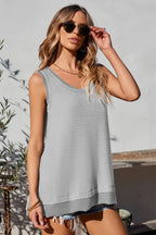 Waffle-knit Wide Strap Tank (14)
