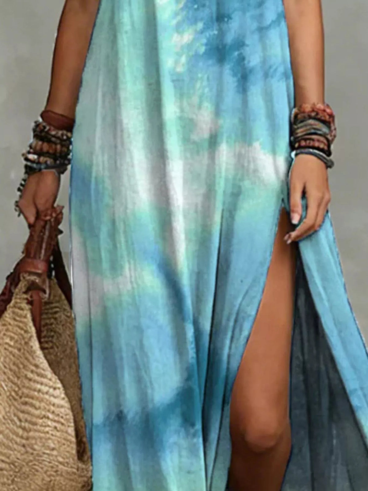 Printed Sleeveless Maxi Dress (6)