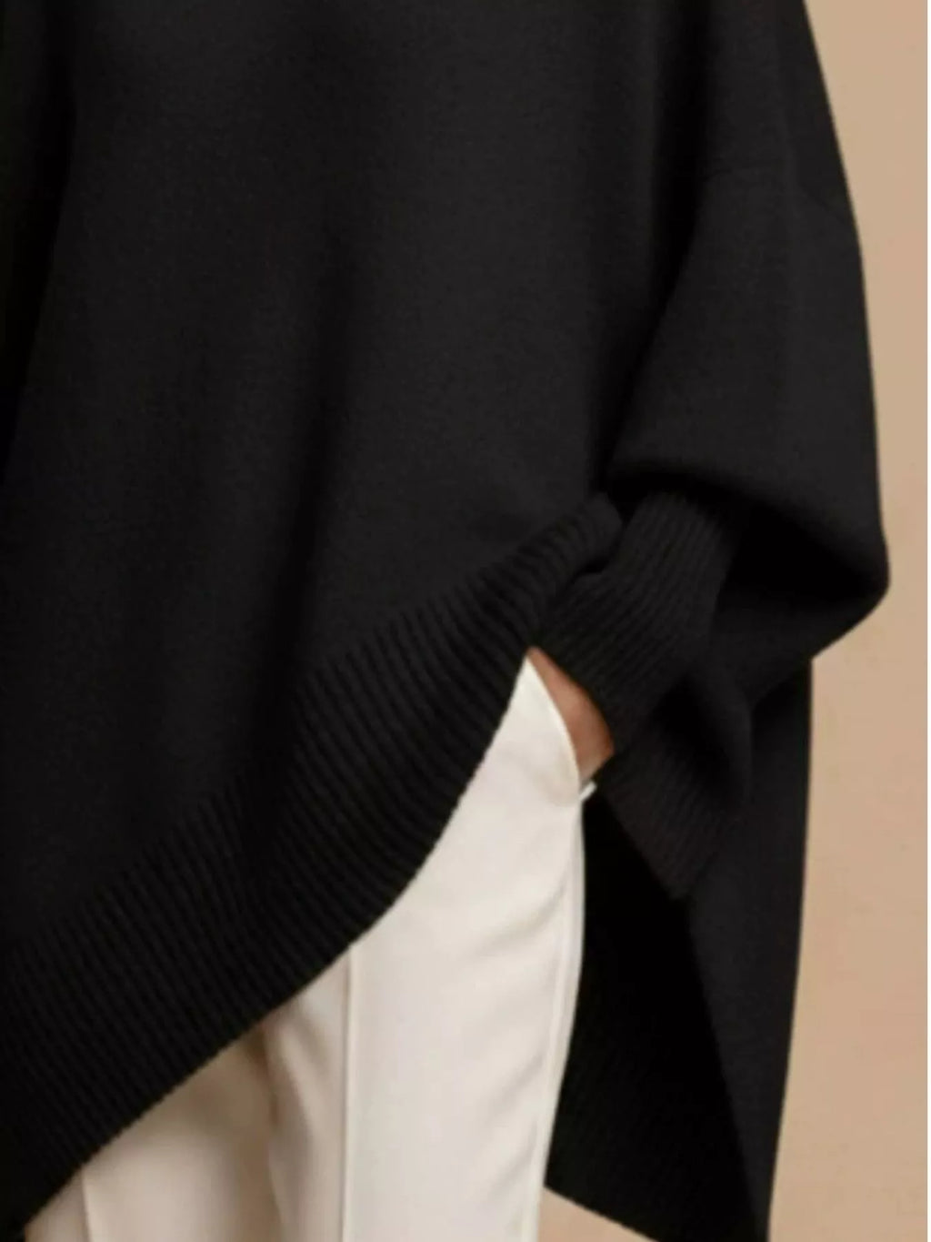 Oversized Batwing Sleeve Sweater (9)