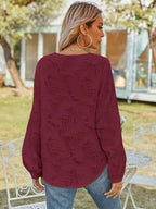 V-neck Long Sleeve Blouse (15)