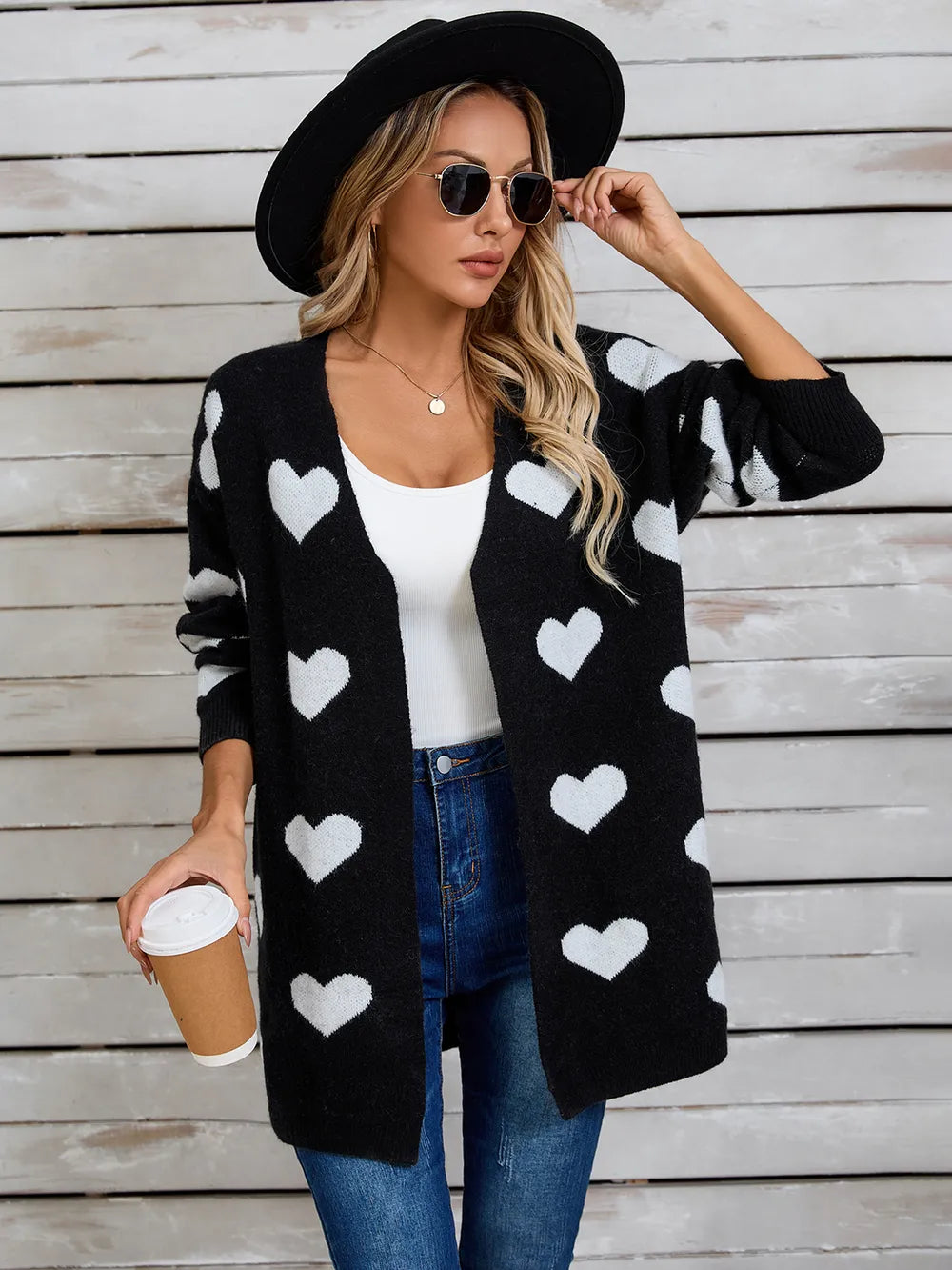 Heart Open Front Long Sleeve Cardigan (14)