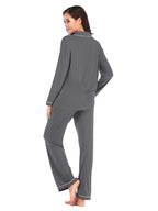 Collared Neck Long Sleeve Loungewear Set Pockets (24)