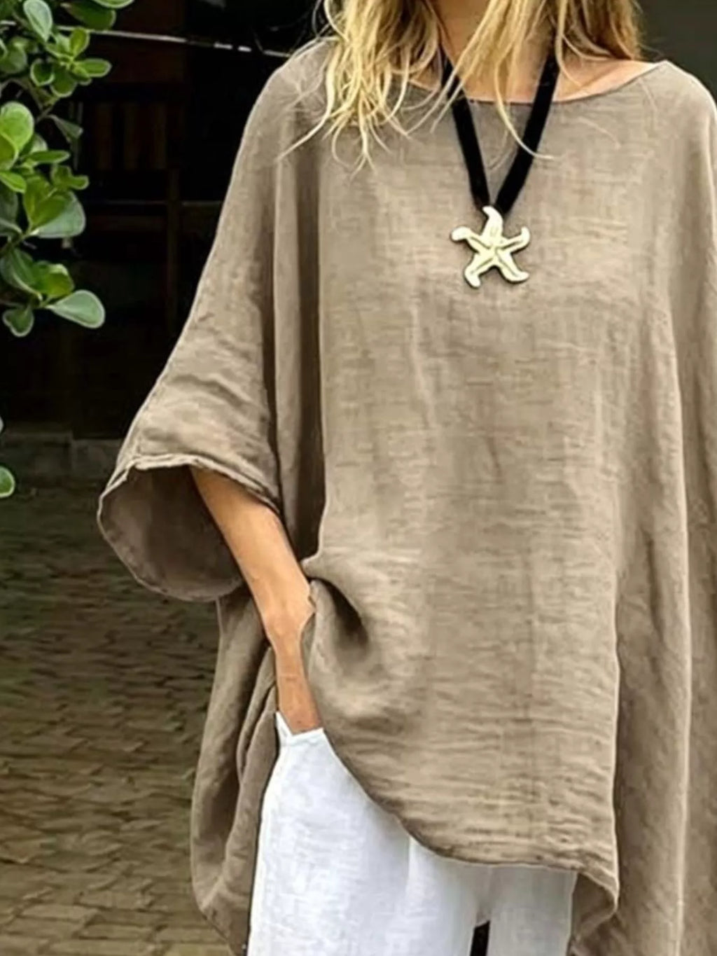 Full Size Loose Fit Asymmetrical Hem Top Plus (2)