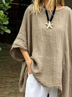 Full Size Loose Fit Asymmetrical Hem Top Plus (2)
